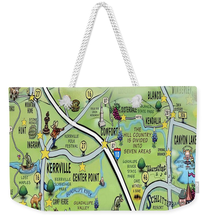 Guadalupe Weekender Tote Bag featuring the digital art Guadalupe Valley Area by Kevin Middleton