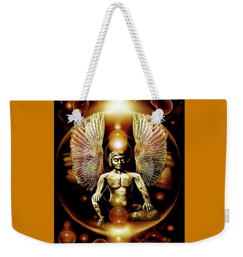 Guardian Weekender Tote Bag featuring the painting Guardian Archangel by Hartmut Jager