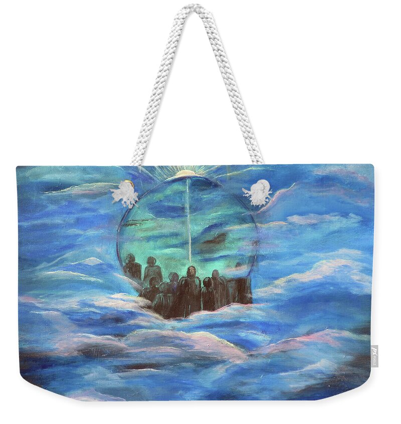 Spiritual Weekender Tote Bag featuring the painting Guardians by Mikki Alhart