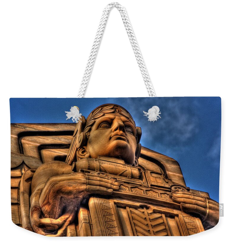 Cleveland Weekender Tote Bag featuring the photograph Guardians of Transportation by Stewart Helberg