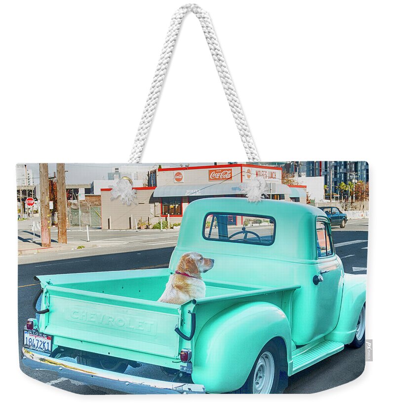 Chevy Truck Weekender Tote Bag featuring the photograph Guarding by Jessica Levant