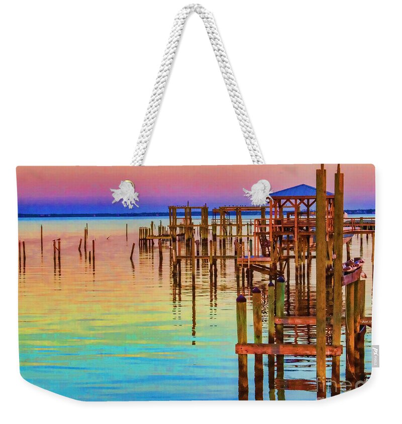 Guarding Weekender Tote Bag featuring the photograph Guarding the Dock by Roberta Byram