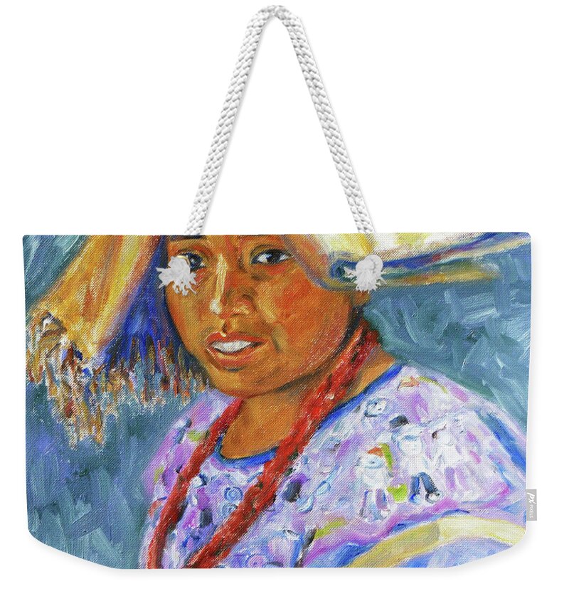 Guatemalan Weekender Tote Bag featuring the painting Guatemala Impression II by Xueling Zou