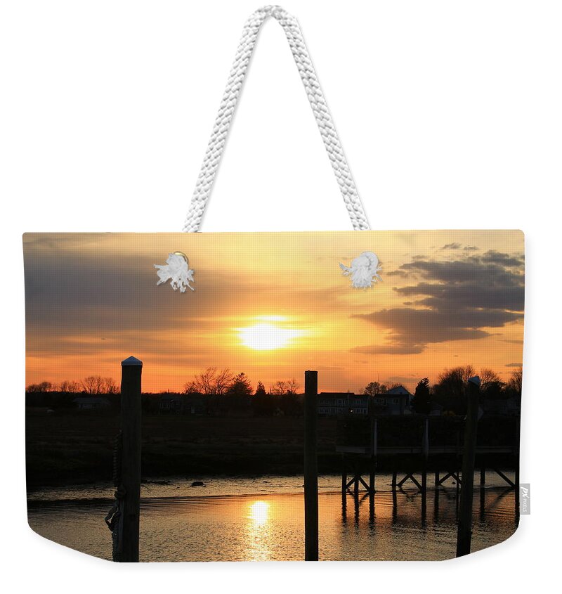 Guilford Weekender Tote Bag featuring the photograph Guilford Low Tide by Catie Canetti