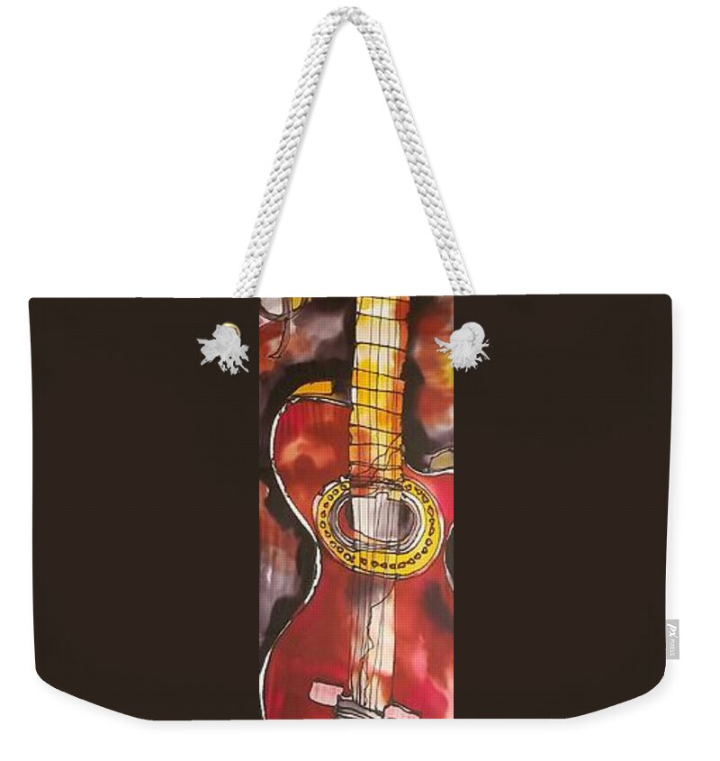 Guitar Weekender Tote Bag featuring the tapestry - textile Guitar by Karla Kay Benjamin