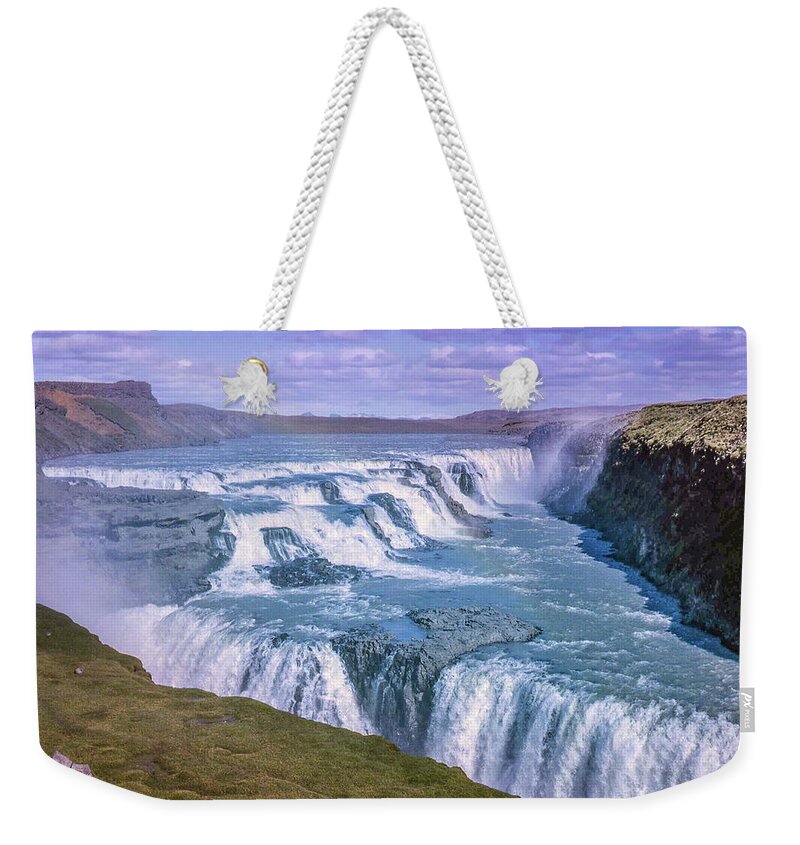 Waterfall Weekender Tote Bag featuring the photograph Gullfoss, Iceland by Richard Goldman