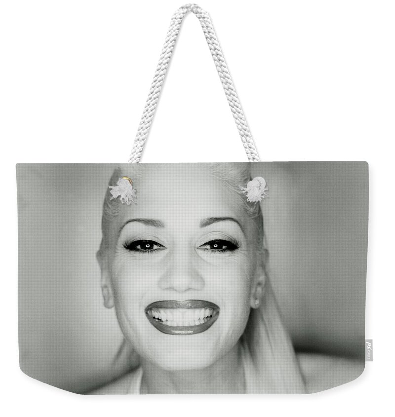Gwen Stefani Weekender Tote Bag featuring the digital art Gwen Stefani by Super Lovely
