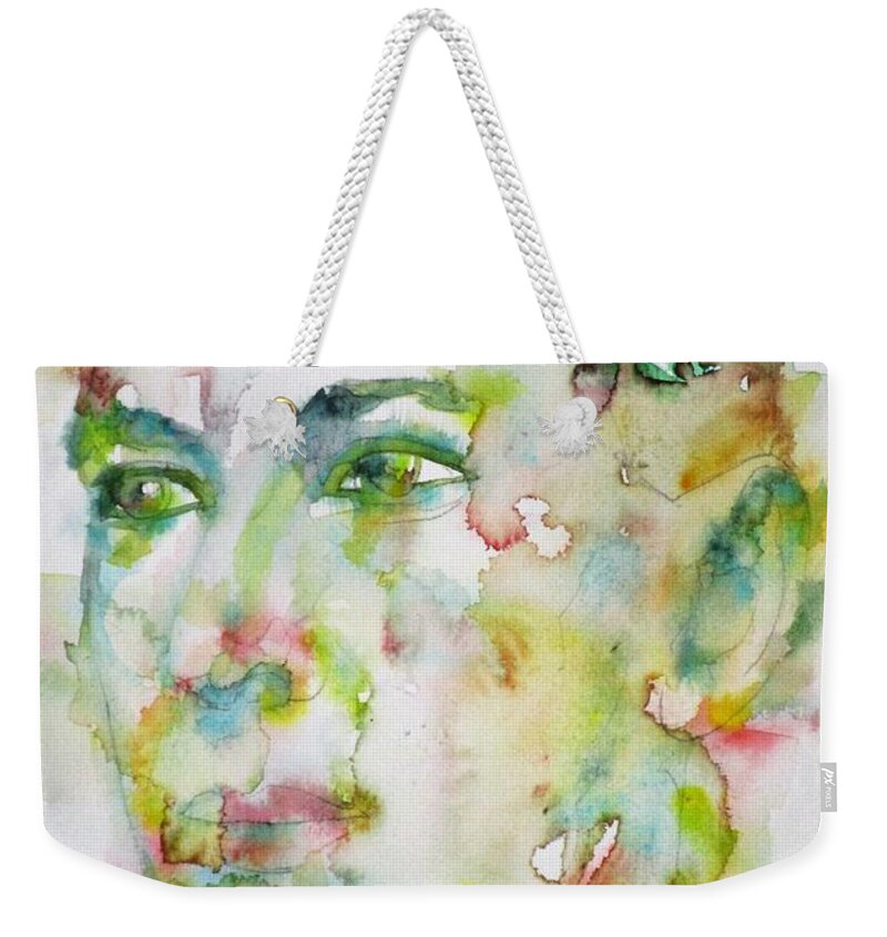 Lovecraft Weekender Tote Bag featuring the painting H. P. LOVECRAFT - watercolor portrait.5 by Fabrizio Cassetta
