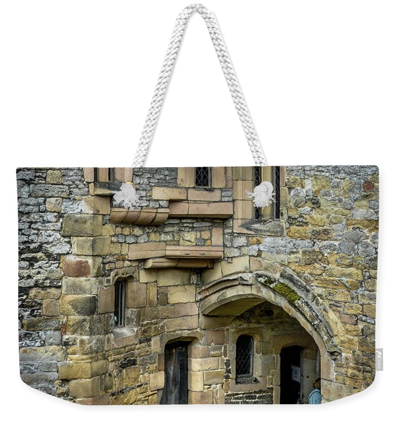 Castle Weekender Tote Bag featuring the photograph Haddon Hall Entrance by David Meznarich