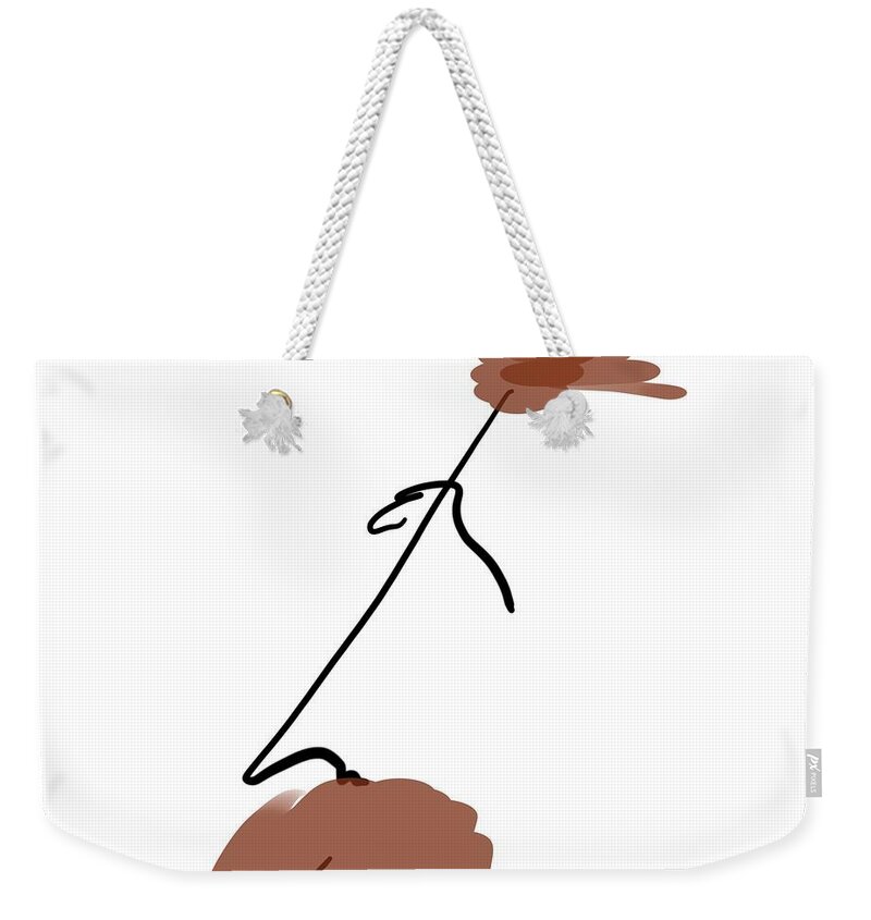 Mustache Weekender Tote Bag featuring the digital art Hair Apparent by Jeffrey Quiros