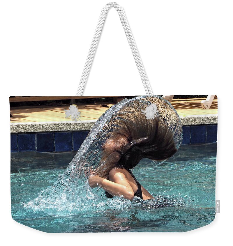 Kid Weekender Tote Bag featuring the photograph Hair Toss by Farol Tomson
