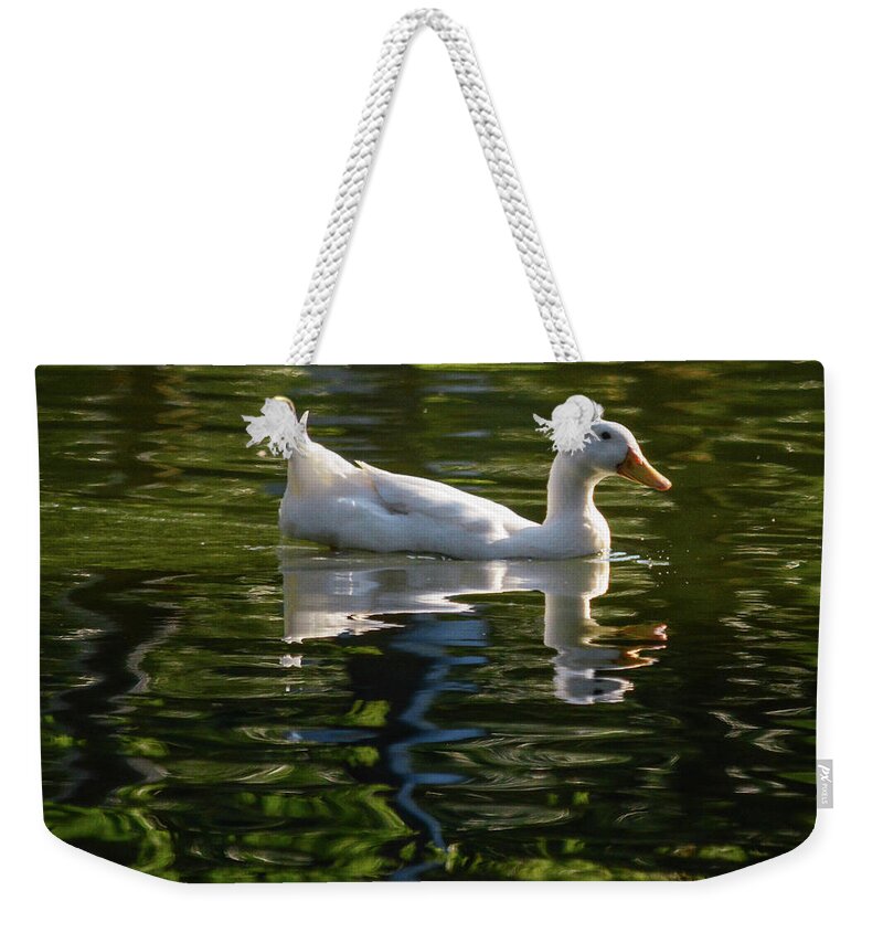 Duck Weekender Tote Bag featuring the photograph Hairdo by Barry Bohn