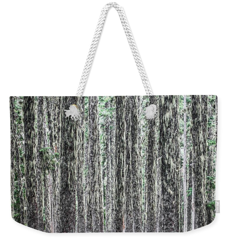 Trees Weekender Tote Bag featuring the photograph Hairy Forest by Bruce Block