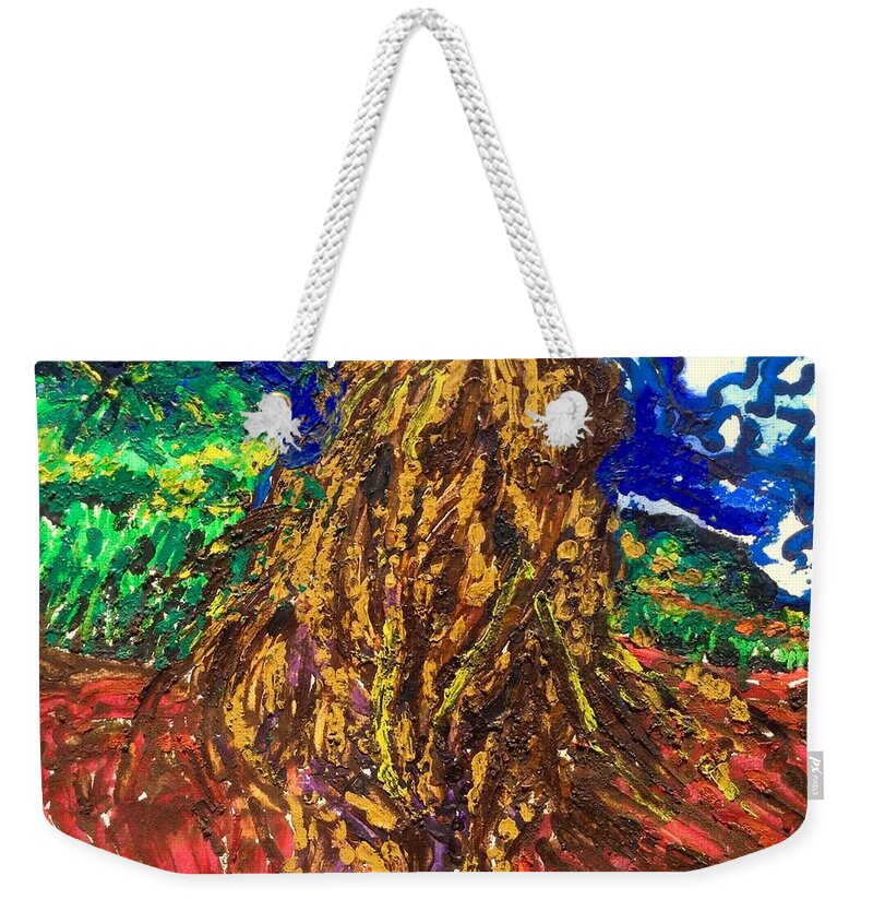 Landscape Weekender Tote Bag featuring the painting Haleiwa Hula by Jeffrey Scrivo