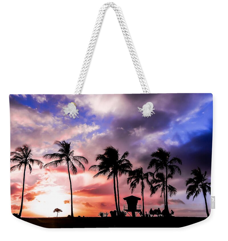 Haleiwa Weekender Tote Bag featuring the photograph Haleiwa Sunset by Leonardo Dale