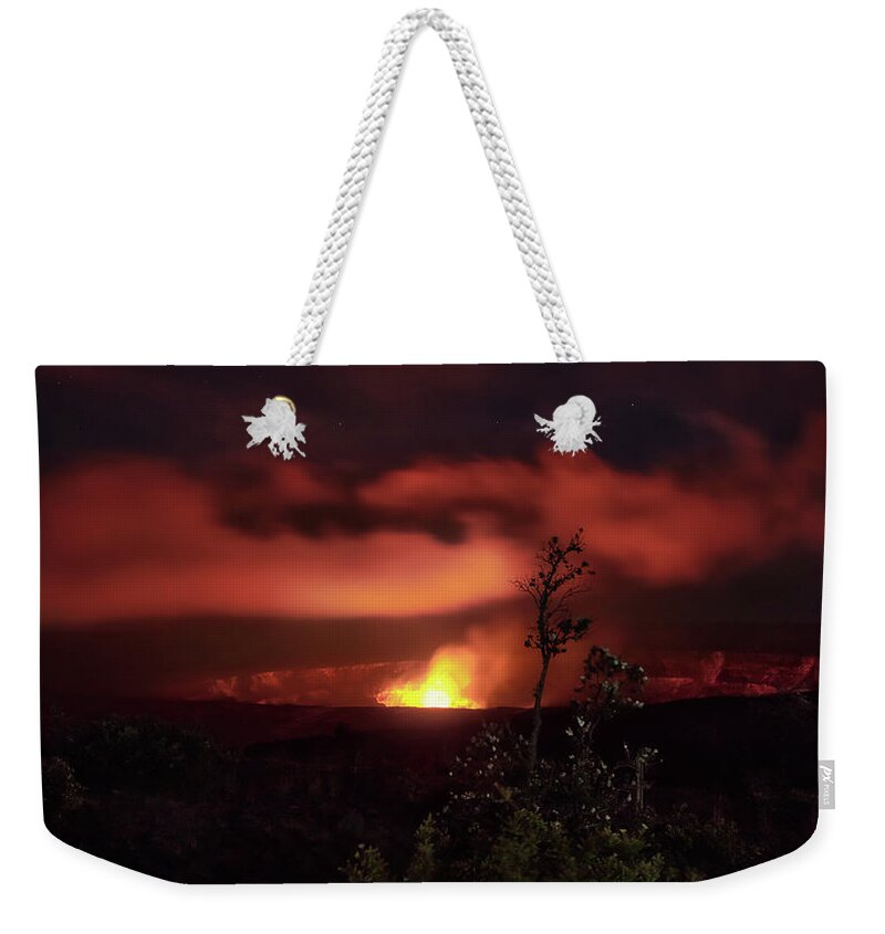 Halemaumau Crater Weekender Tote Bag featuring the photograph Halemaumau Crater by Susan Rissi Tregoning