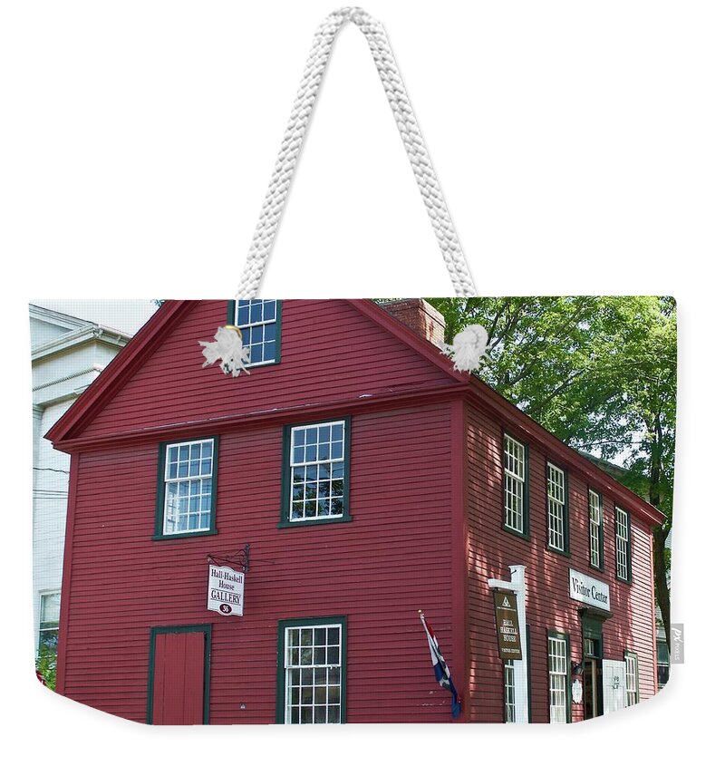 New England Weekender Tote Bag featuring the photograph Hall Haskell House by Caroline Stella