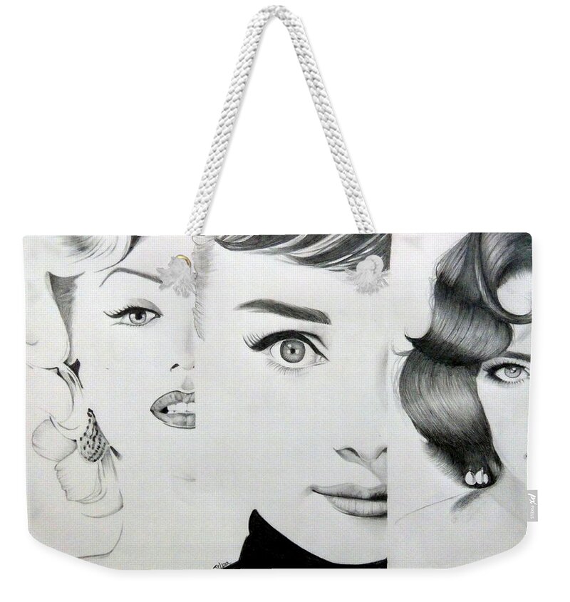 Portrait Weekender Tote Bag featuring the drawing Hall of fame by Silpa Saseendran