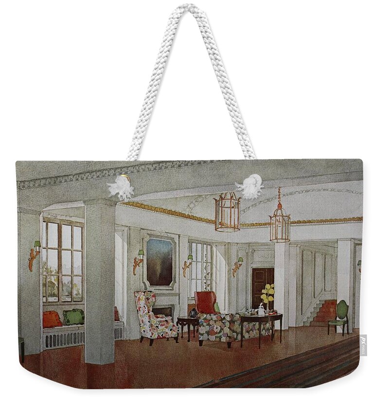 Interior Weekender Tote Bag featuring the photograph Hallway by Modern Art