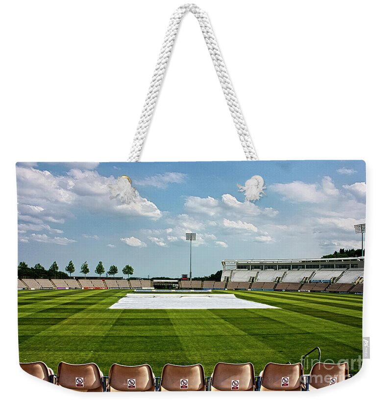 Ageas Bowl Weekender Tote Bag featuring the photograph Hampshire County Cricket Ground by Terri Waters