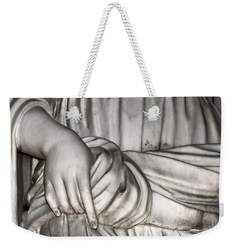 Christopher Holmes Photography Weekender Tote Bag featuring the photograph Hand And Robe by Christopher Holmes