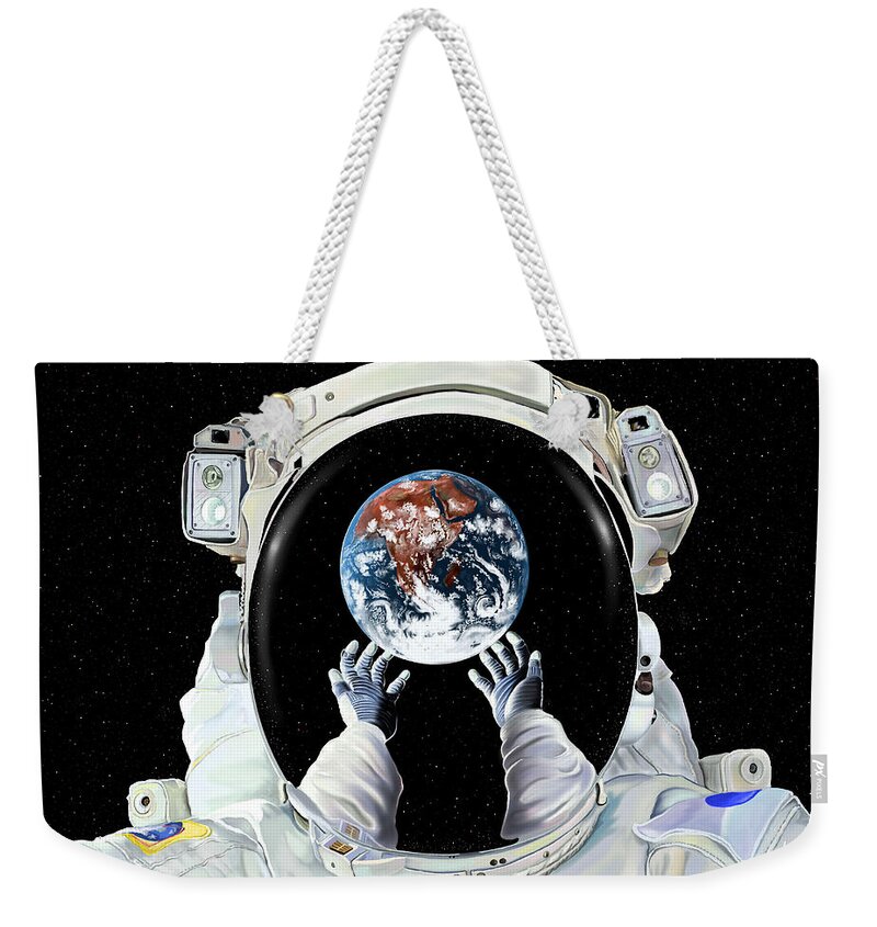 Astronaut Weekender Tote Bag featuring the digital art Handle With Care by Norman Klein