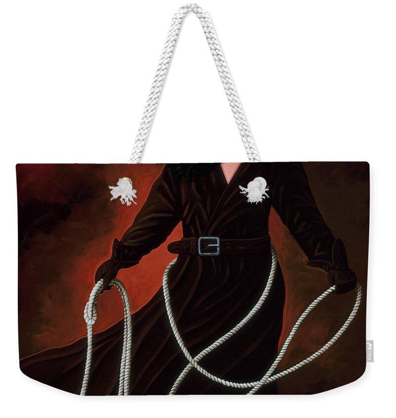 Cowgirl Weekender Tote Bag featuring the painting Hanger by Lance Headlee