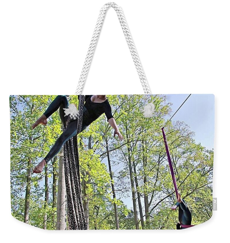 2d Weekender Tote Bag featuring the photograph Hanging By A Thread by Brian Wallace
