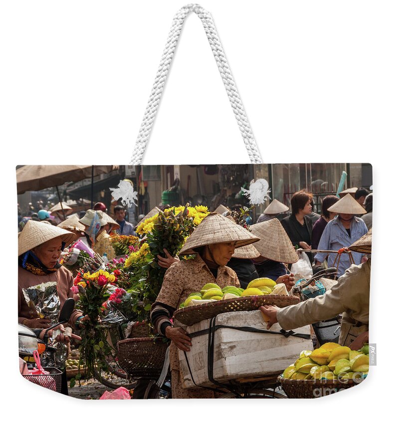 Vietnam Weekender Tote Bag featuring the photograph Hanoi Market 02 by Rick Piper Photography