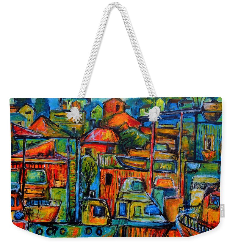 Art Weekender Tote Bag featuring the painting Happiness by Jeremy Holton