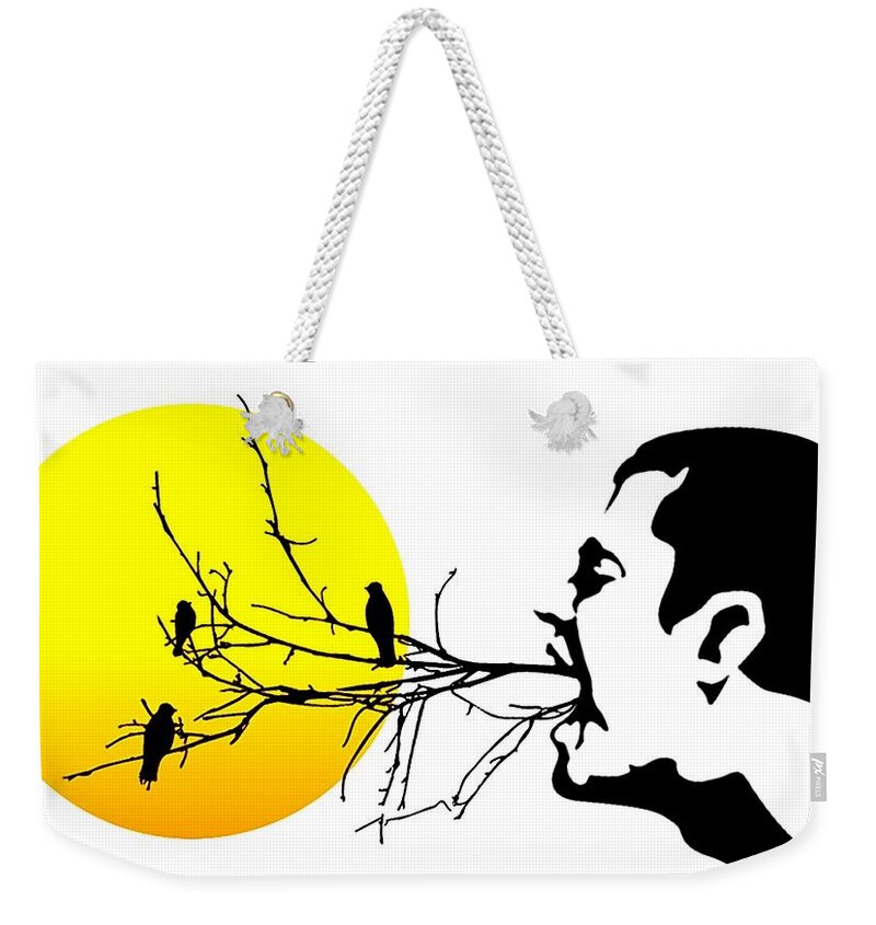 Achieve Happiness Weekender Tote Bag featuring the digital art Happiness Must Be Born Within Us 2 by Paulo Zerbato