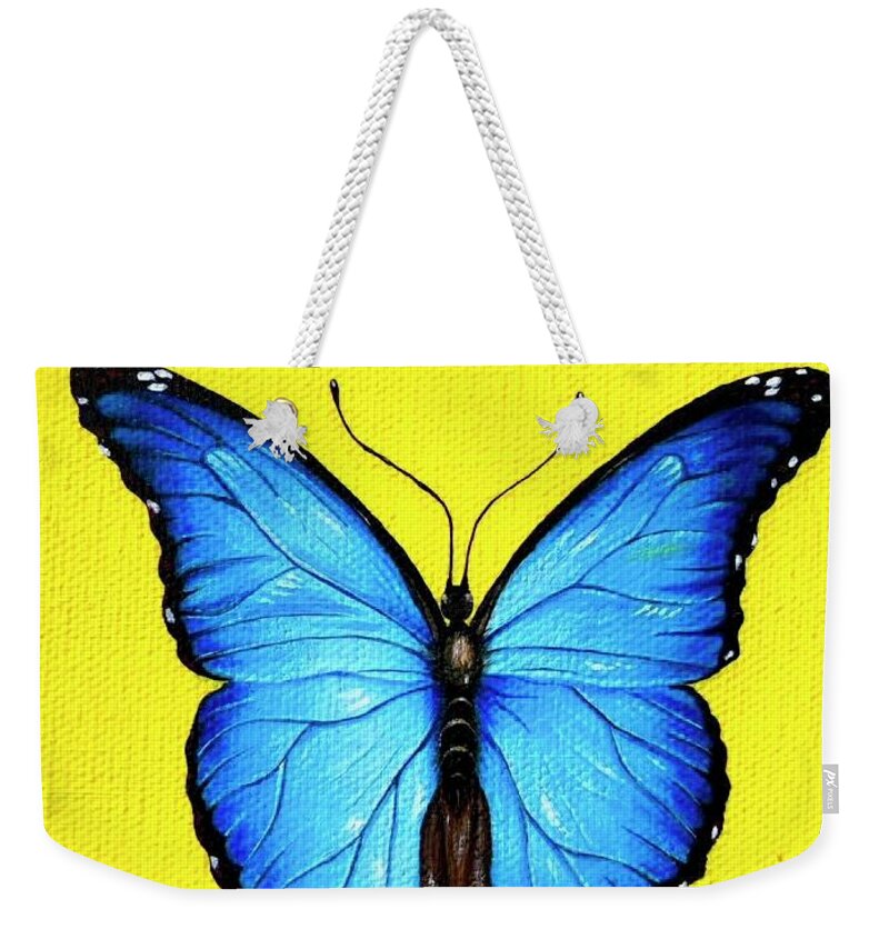 Painting Weekender Tote Bag featuring the painting Happiness by Sudakshina Bhattacharya
