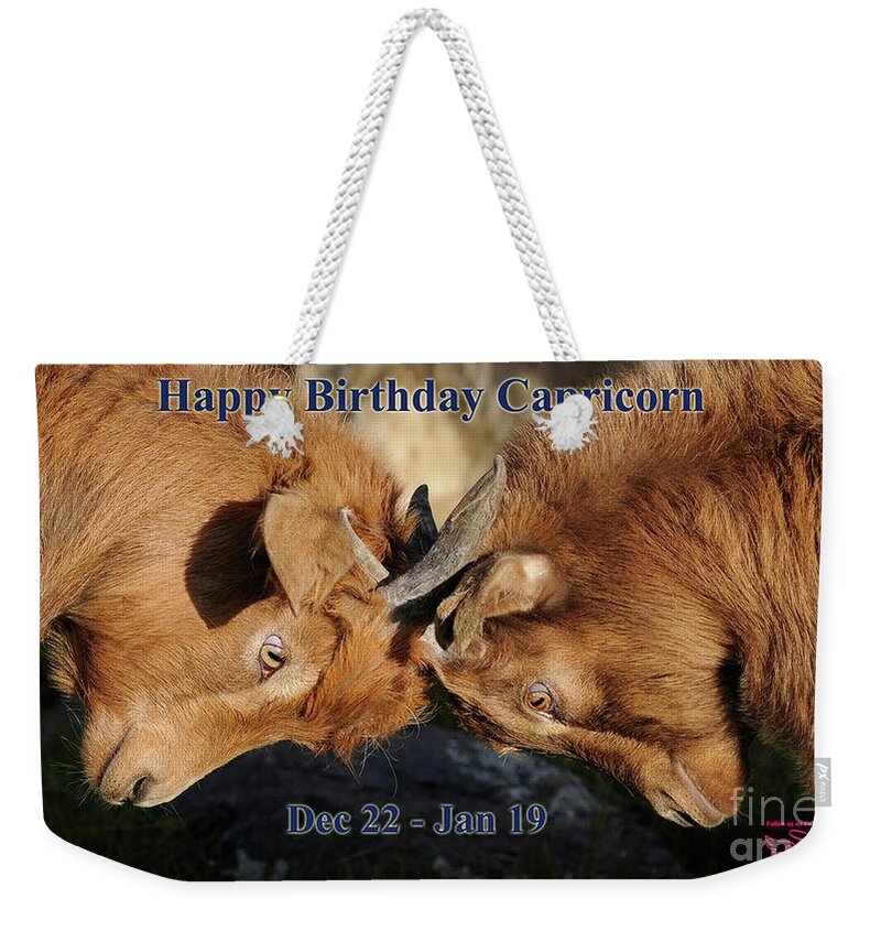 Capricorn Weekender Tote Bag featuring the photograph Happy Birthday Capricorn by Beauty For God