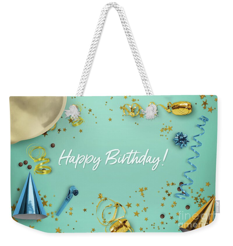 Happy-birthday Weekender Tote Bag featuring the photograph Happy Birthday Party Scene Layflat by Sharon Mau