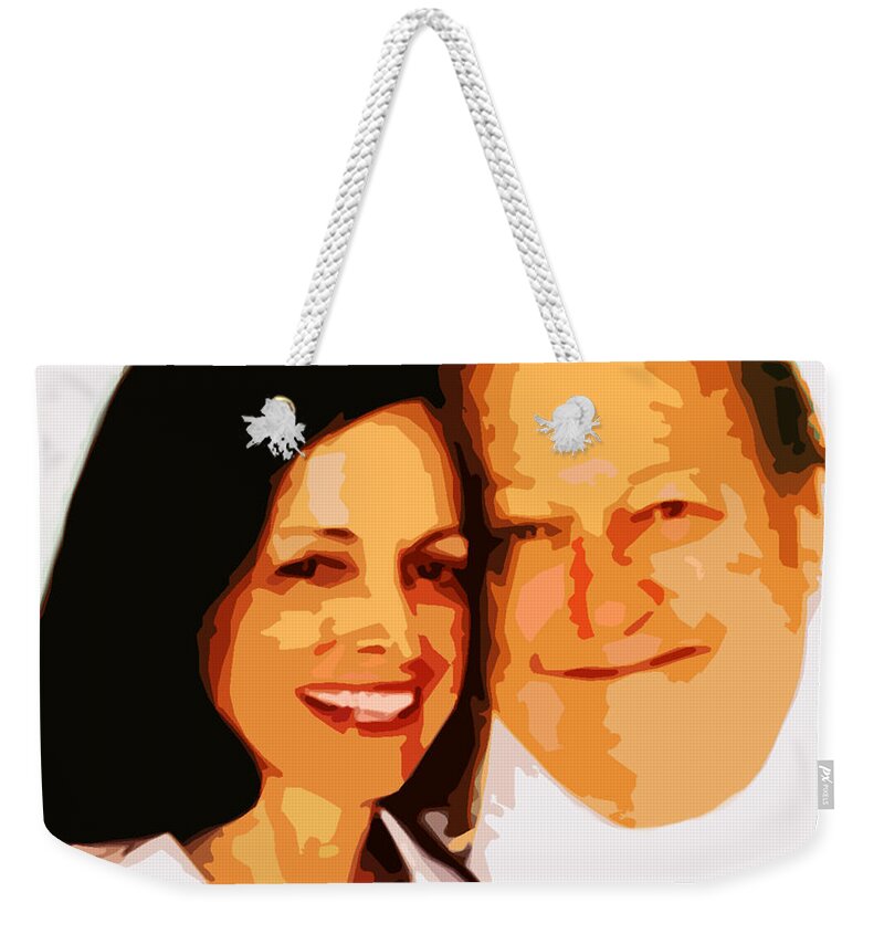 Happiness Weekender Tote Bag featuring the painting Happy Couple by CHAZ Daugherty