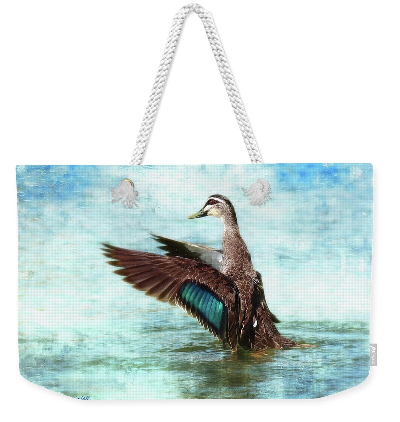 Duck Photography Weekender Tote Bag featuring the digital art Happy duck 06 by Kevin Chippindall