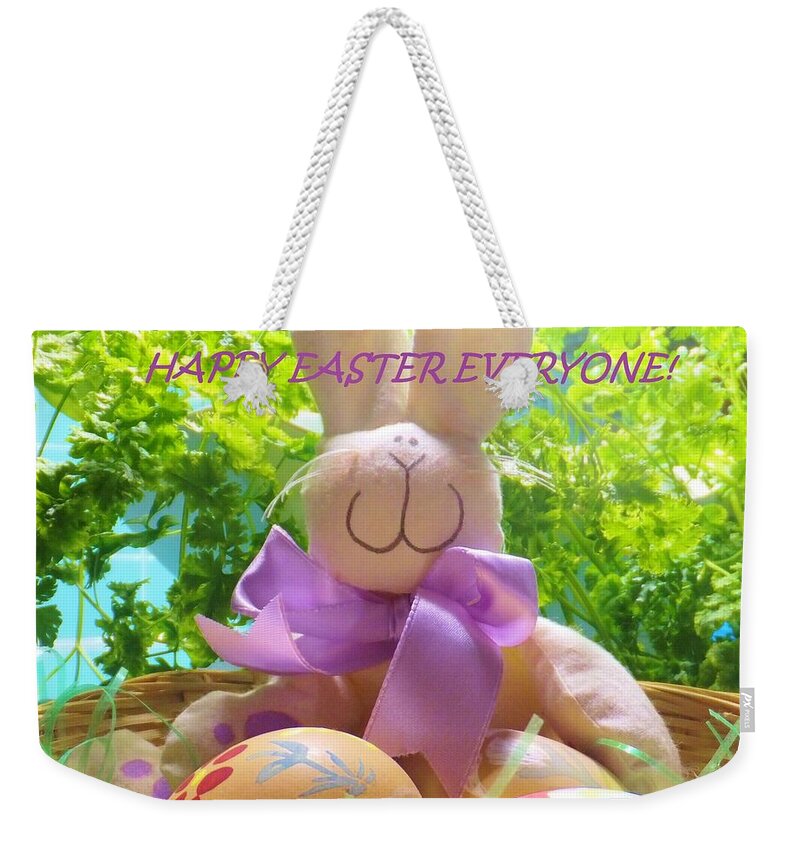 Bunny Weekender Tote Bag featuring the photograph Happy Easter Everyone by Denise F Fulmer
