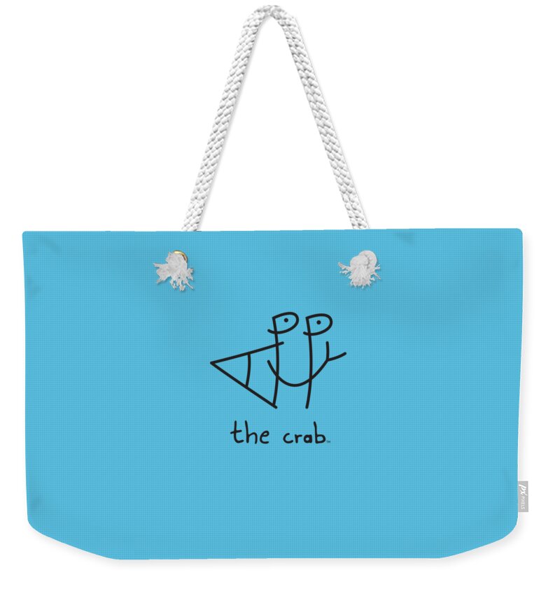 Happy Weekender Tote Bag featuring the digital art HappyTheCrab.com by Chris N Rohrbach