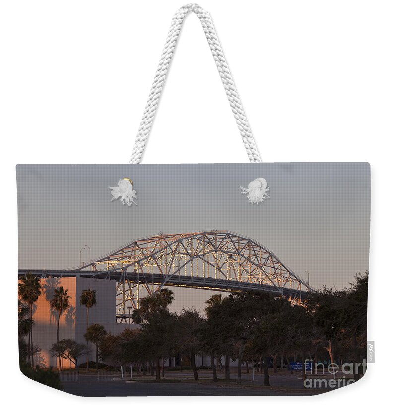 Bridge Weekender Tote Bag featuring the photograph Harbor Bridge, Corpus Christi by Inga Spence