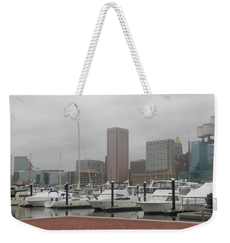 Baltimore Weekender Tote Bag featuring the photograph Harbor Happiness by Antonio Moore