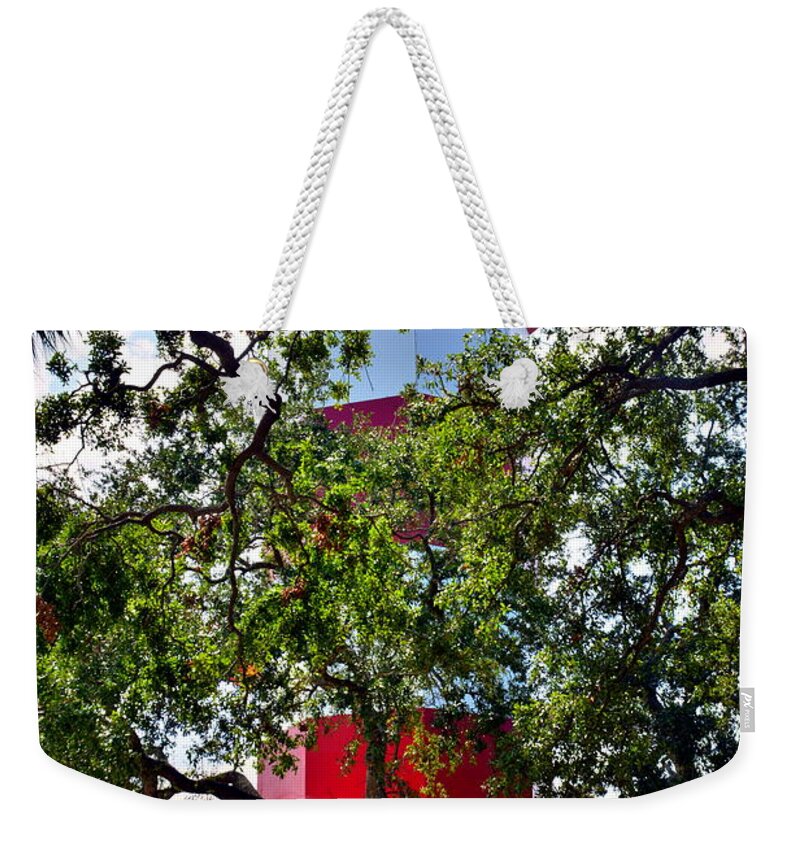 Harbour Town Lighthouse Weekender Tote Bag featuring the photograph Harbour Town Lighthouse by Lisa Wooten