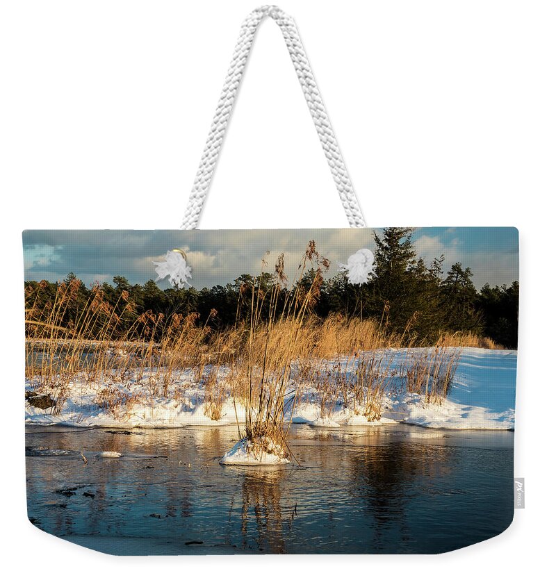 Baptist Rd Weekender Tote Bag featuring the photograph Hard frosts and icy drafts by Louis Dallara