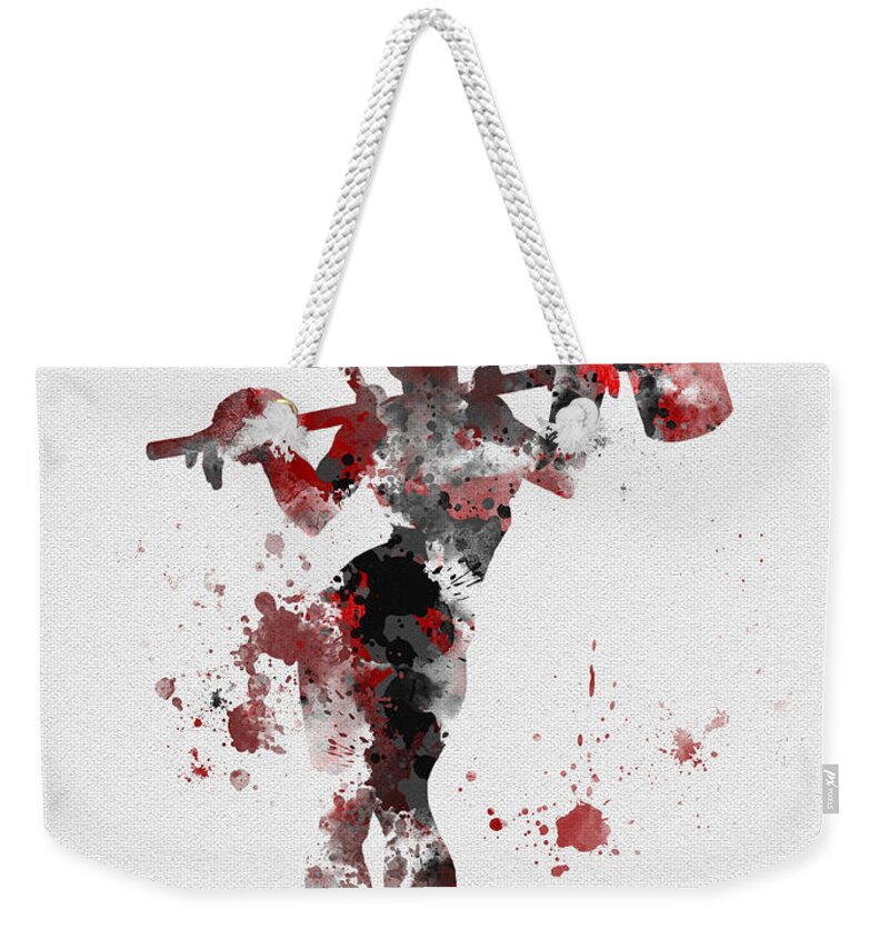 Harley Quinn Weekender Tote Bag featuring the mixed media Harley Quinn by My Inspiration