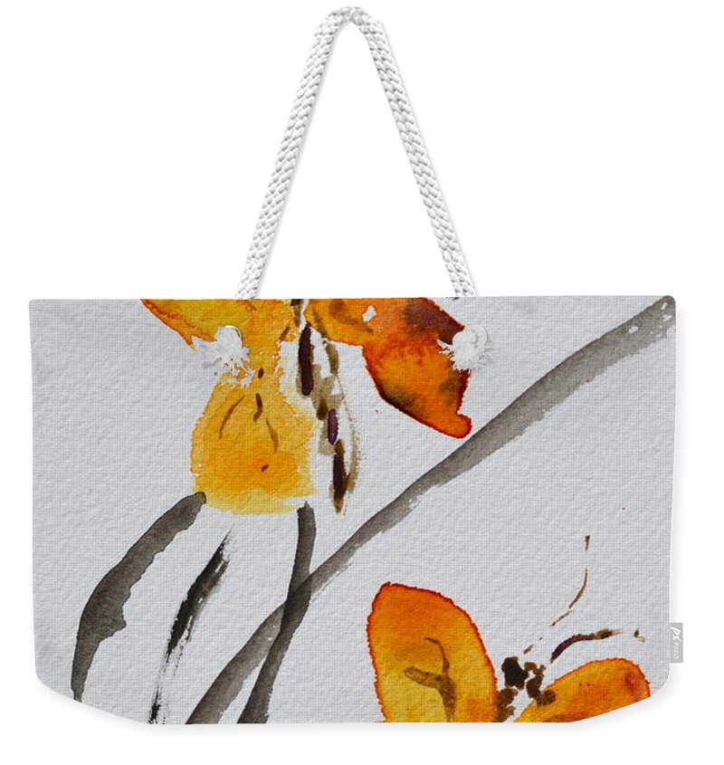 Butterflies Weekender Tote Bag featuring the painting Harmonious Flight by Beverley Harper Tinsley