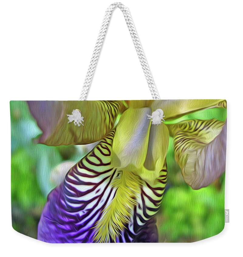 Flower Weekender Tote Bag featuring the digital art Harmony 4 by Lynda Lehmann