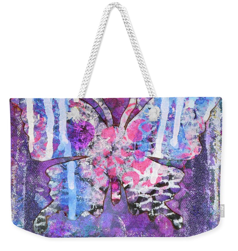 Crisman Weekender Tote Bag featuring the painting Harmony Butterfly by Lisa Crisman