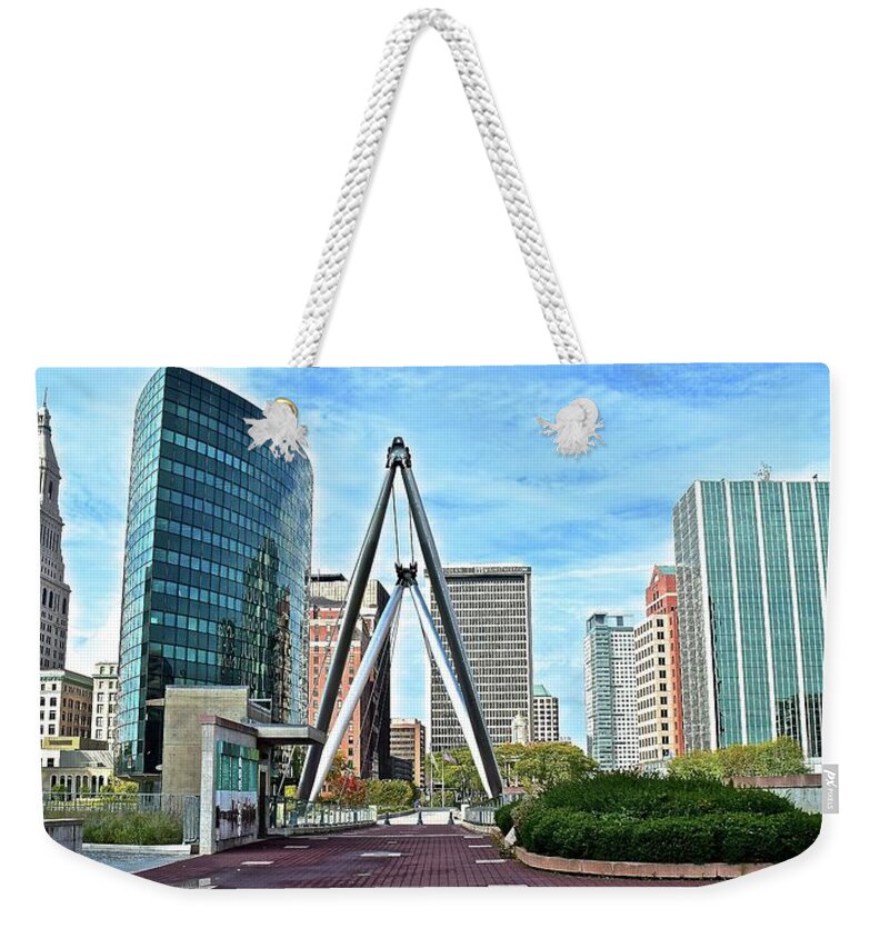 Hartford Weekender Tote Bag featuring the photograph Hartford City Connecticut by Frozen in Time Fine Art Photography