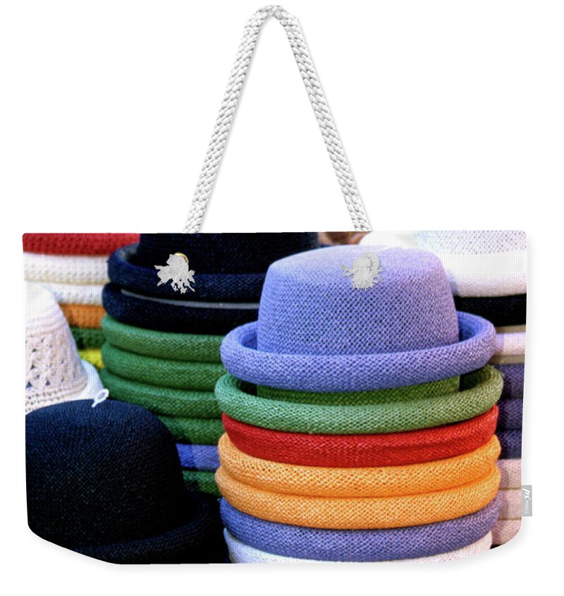 Aix-en-provence Weekender Tote Bag featuring the photograph Hats, Aix en Provence by Frank DiMarco