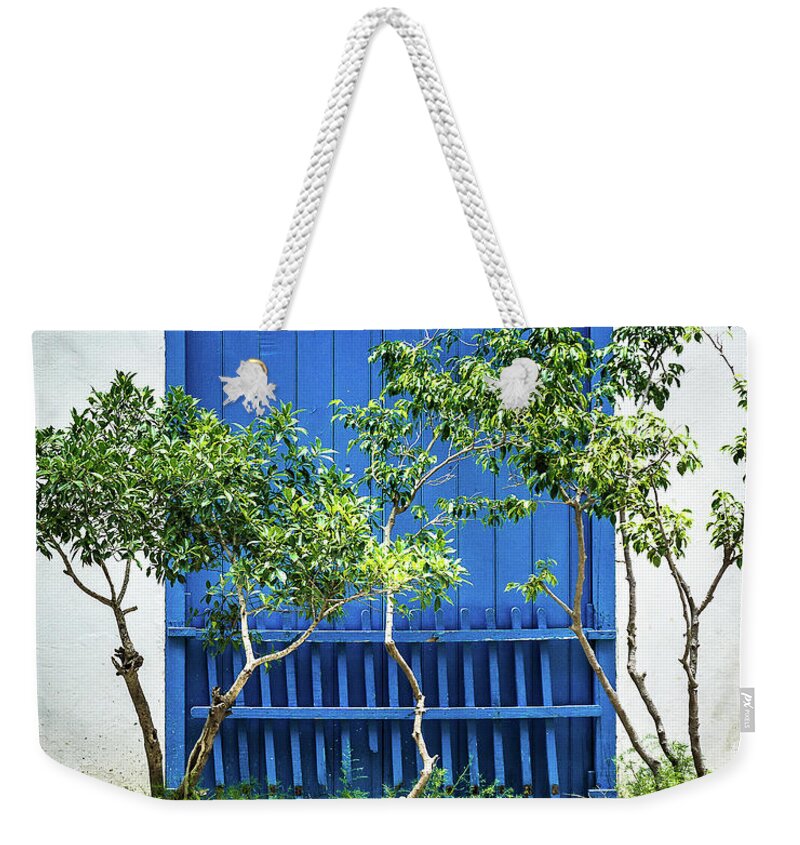 Cuba Weekender Tote Bag featuring the photograph Havana Blue by Perry Webster