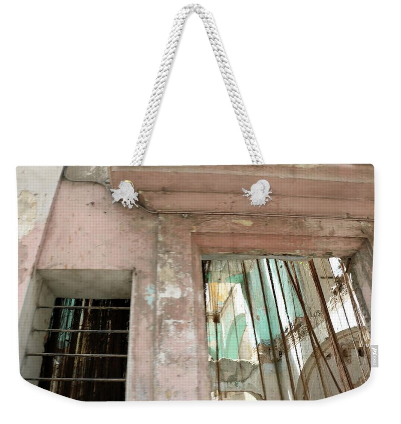 Aqua Weekender Tote Bag featuring the photograph Havana Texture by Laura Davis